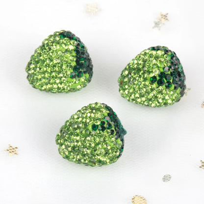 16x17mm 20pcs Charm Strawberry Shiny Polymer Clay Rhinestone Beads For Jewelry Making DIY Necklace Bracelets Accessories VD