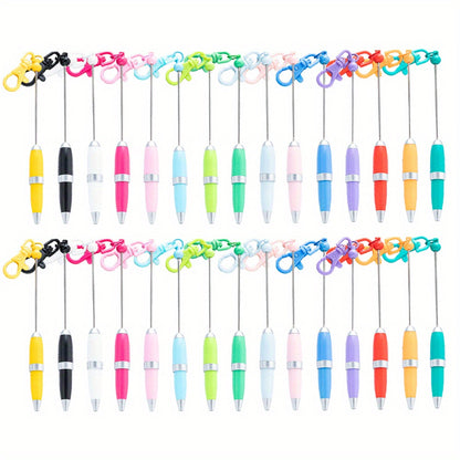15/30pcs Creative Keychain Bead Pen Short Portable Mini Pen Office Writing Gift Ballpoint Pen