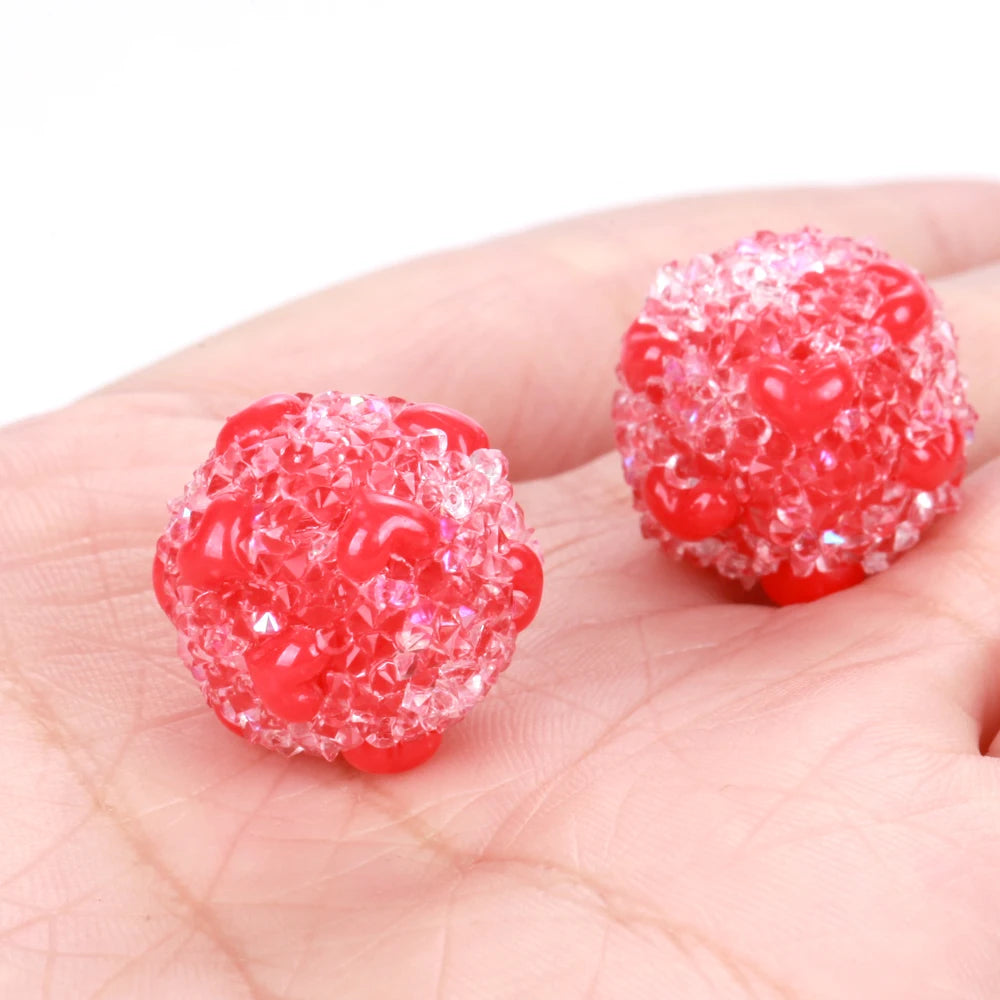 18mm 20pcs Charm Candy Love Heart Polymer Clay Acrylic Beads For Jewelry Making DIY Necklace Bracelets Earring Accessories VD