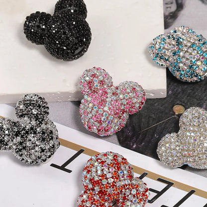 5pc 32mm Full Diamond Cartoon Mouse Head Shiny Beads DIY Pen Phone Keychain Necklace Earring Bracelet Jewelry Making Accessories