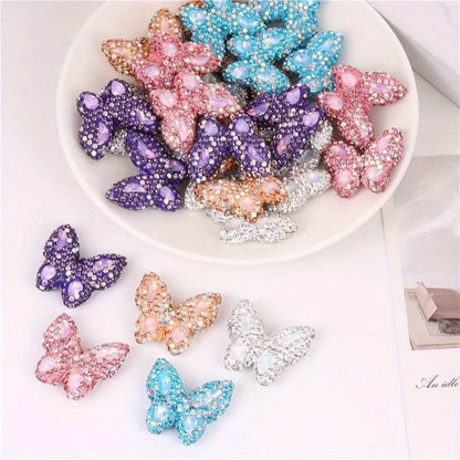 10pcs Butterfly Polymer Clay Beads Straight Hole Moon Glass Rhinestone For Pen Decorate DIY Jewelry Keychain Necklace Making