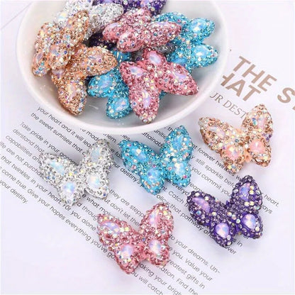 10pcs Butterfly Polymer Clay Beads Straight Hole Moon Glass Rhinestone For Pen Decorate DIY Jewelry Keychain Necklace Making