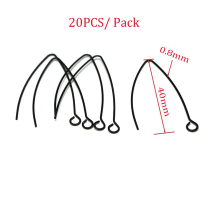 20-30PCS Stainless Steel Hypoallergenic Earring Hooks Findings Black Plated Earrings Clasp Wire For DIY Jewelry Making Supplier