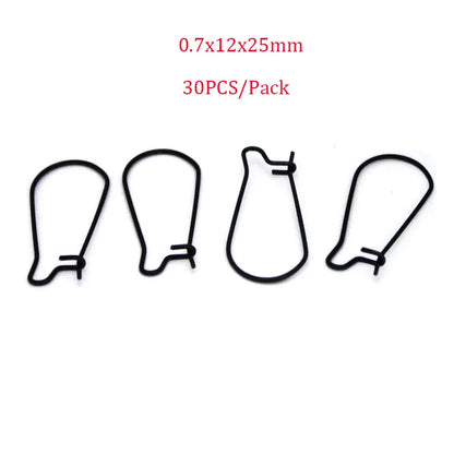 20-30PCS Stainless Steel Hypoallergenic Earring Hooks Findings Black Plated Earrings Clasp Wire For DIY Jewelry Making Supplier