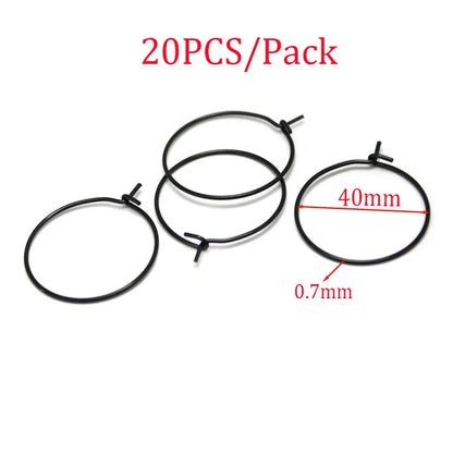 20-30PCS Stainless Steel Hypoallergenic Earring Hooks Findings Black Plated Earrings Clasp Wire For DIY Jewelry Making Supplier