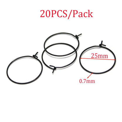 20-30PCS Stainless Steel Hypoallergenic Earring Hooks Findings Black Plated Earrings Clasp Wire For DIY Jewelry Making Supplier