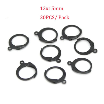 20-30PCS Stainless Steel Hypoallergenic Earring Hooks Findings Black Plated Earrings Clasp Wire For DIY Jewelry Making Supplier