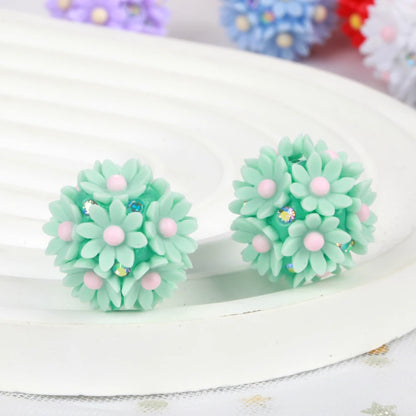 20mm 20pcs Daisy Flower Ball Red Polymer Clay Acrylic Beads For Jewelry Making DIY Necklace Bracelets Earring Accessories