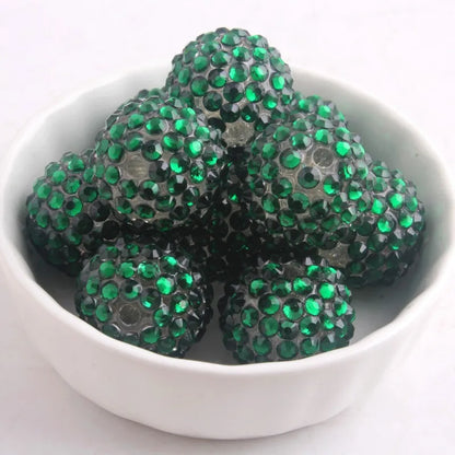 20mm 50pcs Colorful Resin Rhinestone Ball  Plating Beads For Pen Beadable