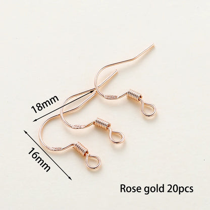 20pcs/lot 6 Styles 14K 18K Gold Plated Earring Wires With Ear Hook Earrings Clasp Findings Supplies For  DIY Jewelry Making