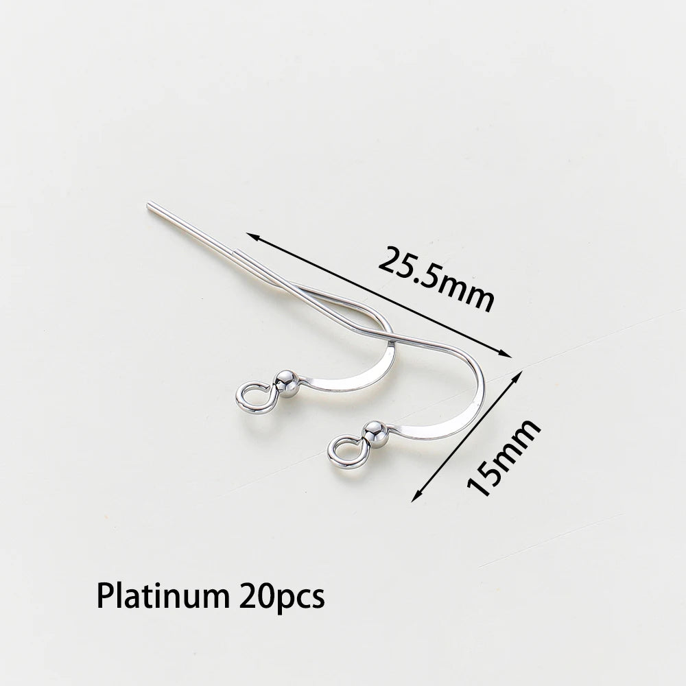 20pcs/lot 6 Styles 14K 18K Gold Plated Earring Wires With Ear Hook Earrings Clasp Findings Supplies For  DIY Jewelry Making