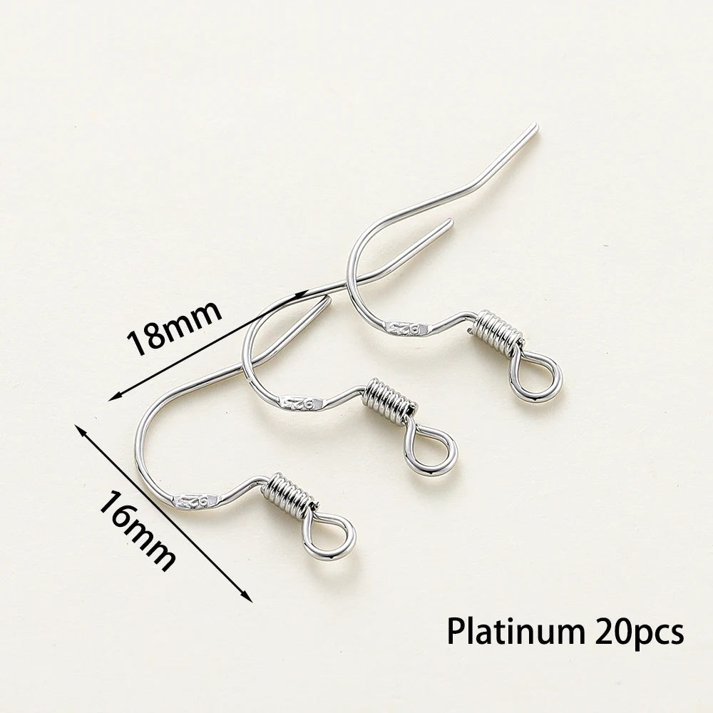 20pcs/lot 6 Styles 14K 18K Gold Plated Earring Wires With Ear Hook Earrings Clasp Findings Supplies For  DIY Jewelry Making