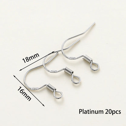 20pcs/lot 6 Styles 14K 18K Gold Plated Earring Wires With Ear Hook Earrings Clasp Findings Supplies For  DIY Jewelry Making
