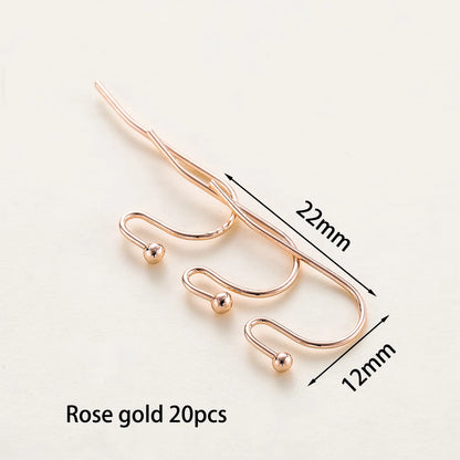 20pcs/lot 6 Styles 14K 18K Gold Plated Earring Wires With Ear Hook Earrings Clasp Findings Supplies For  DIY Jewelry Making