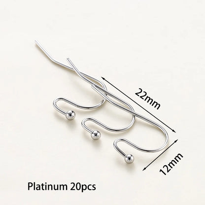20pcs/lot 6 Styles 14K 18K Gold Plated Earring Wires With Ear Hook Earrings Clasp Findings Supplies For  DIY Jewelry Making