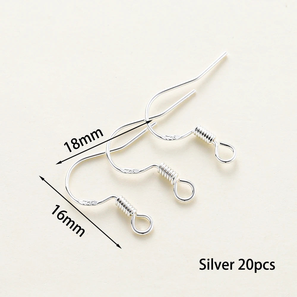 20pcs/lot 6 Styles 14K 18K Gold Plated Earring Wires With Ear Hook Earrings Clasp Findings Supplies For  DIY Jewelry Making