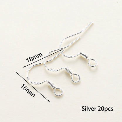 20pcs/lot 6 Styles 14K 18K Gold Plated Earring Wires With Ear Hook Earrings Clasp Findings Supplies For  DIY Jewelry Making