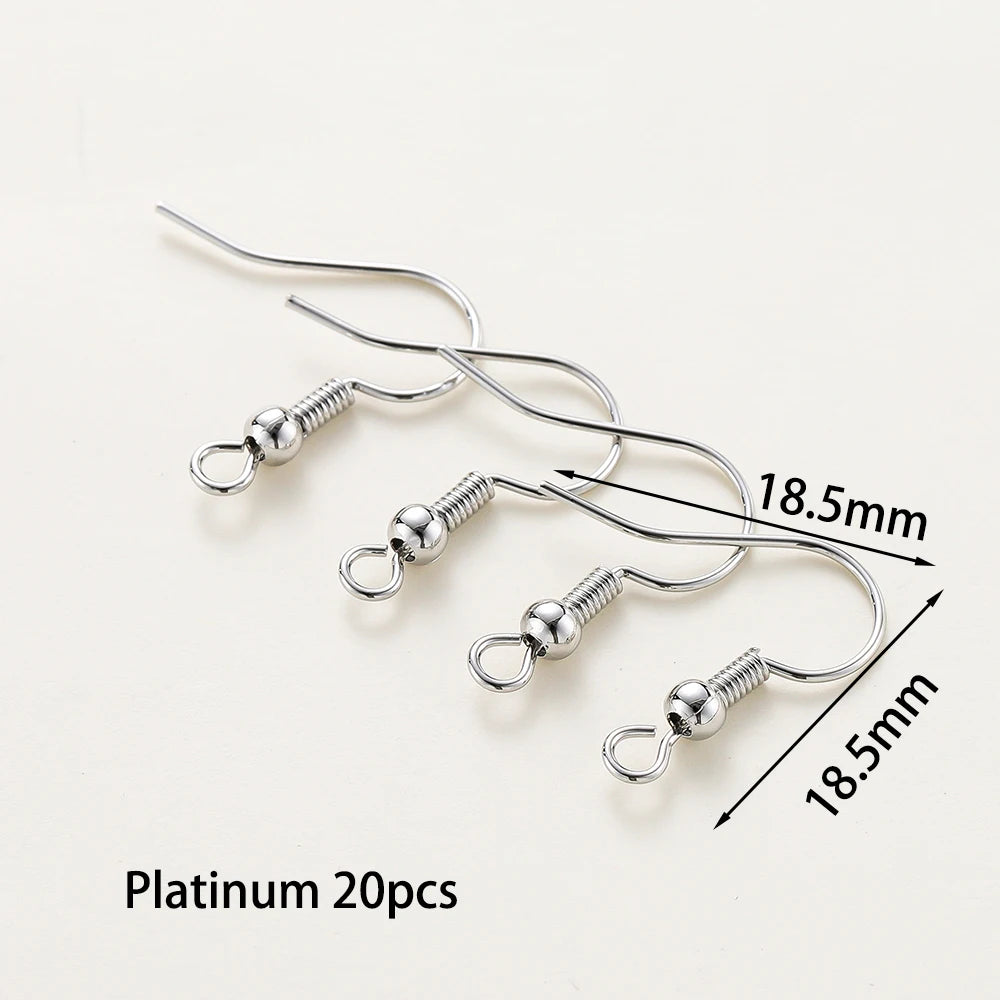 20pcs/lot 6 Styles 14K 18K Gold Plated Earring Wires With Ear Hook Earrings Clasp Findings Supplies For  DIY Jewelry Making