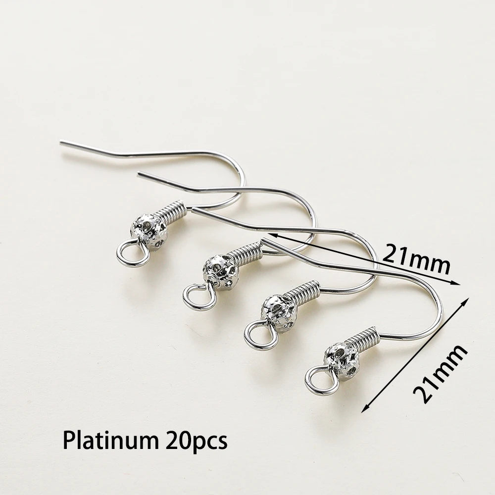 20pcs/lot 6 Styles 14K 18K Gold Plated Earring Wires With Ear Hook Earrings Clasp Findings Supplies For  DIY Jewelry Making