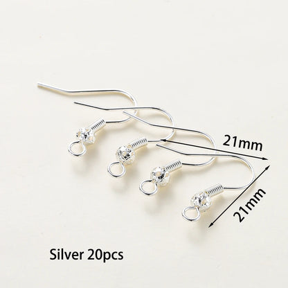 20pcs/lot 6 Styles 14K 18K Gold Plated Earring Wires With Ear Hook Earrings Clasp Findings Supplies For  DIY Jewelry Making