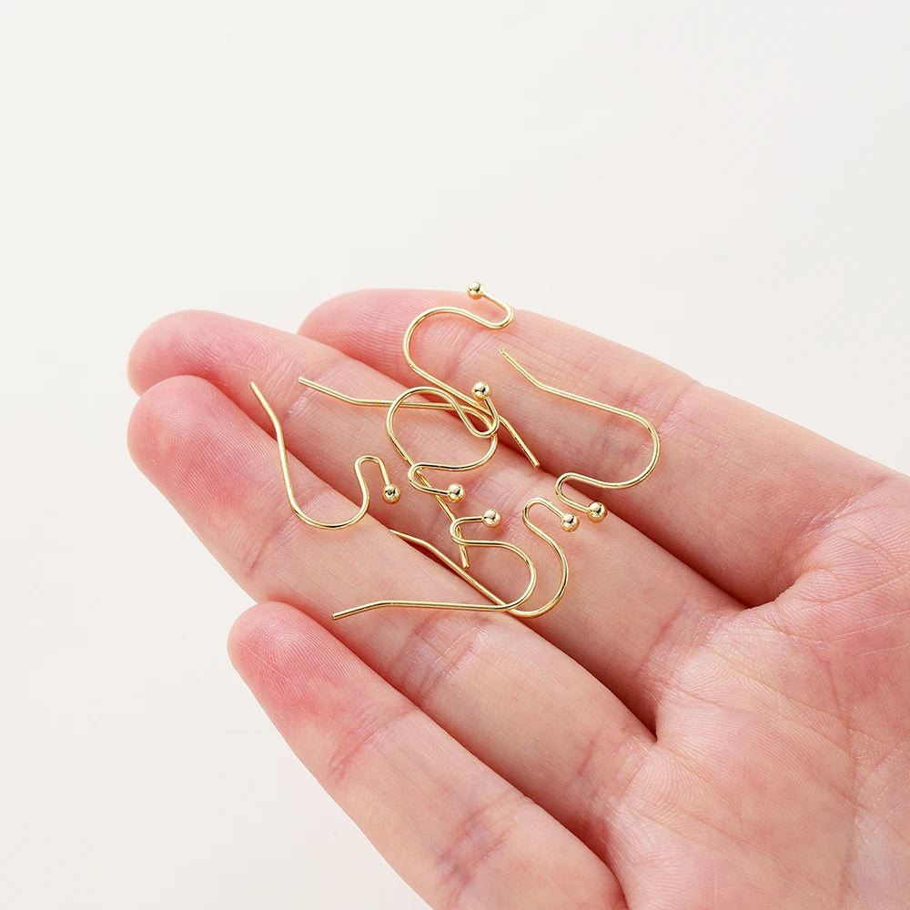 20pcs/lot 6 Styles 14K 18K Gold Plated Earring Wires With Ear Hook Earrings Clasp Findings Supplies For  DIY Jewelry Making