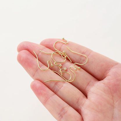 20pcs/lot 6 Styles 14K 18K Gold Plated Earring Wires With Ear Hook Earrings Clasp Findings Supplies For  DIY Jewelry Making