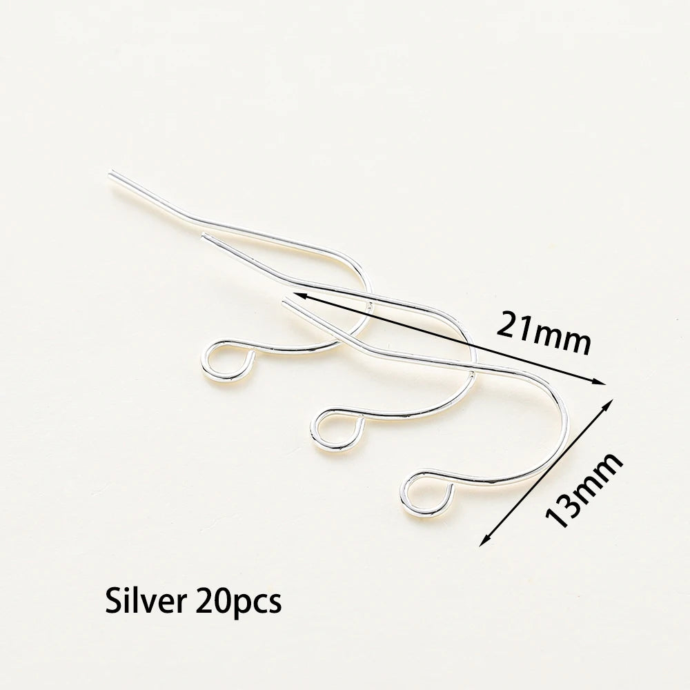 20pcs/lot 6 Styles 14K 18K Gold Plated Earring Wires With Ear Hook Earrings Clasp Findings Supplies For  DIY Jewelry Making