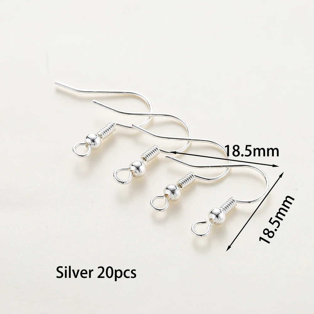 20pcs/lot 6 Styles 14K 18K Gold Plated Earring Wires With Ear Hook Earrings Clasp Findings Supplies For  DIY Jewelry Making