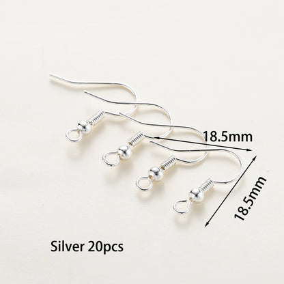 20pcs/lot 6 Styles 14K 18K Gold Plated Earring Wires With Ear Hook Earrings Clasp Findings Supplies For  DIY Jewelry Making