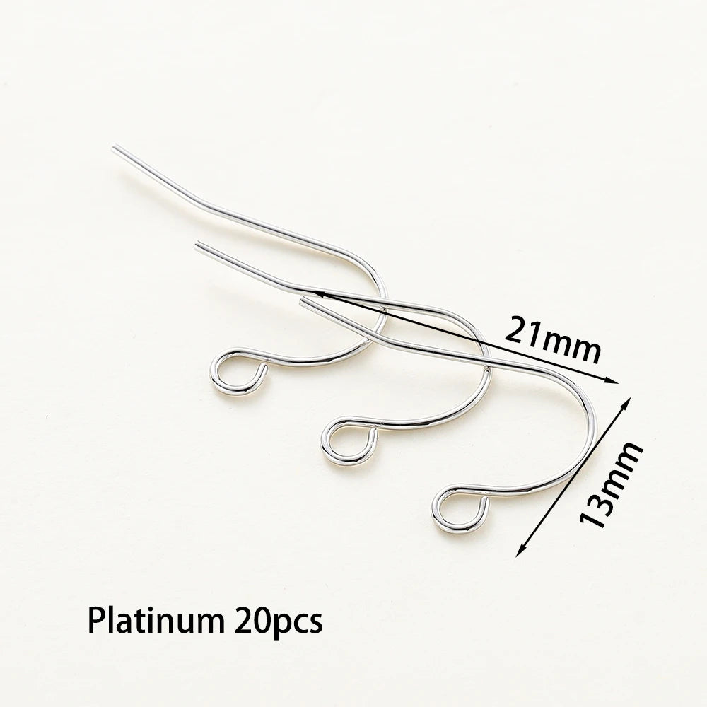 20pcs/lot 6 Styles 14K 18K Gold Plated Earring Wires With Ear Hook Earrings Clasp Findings Supplies For  DIY Jewelry Making