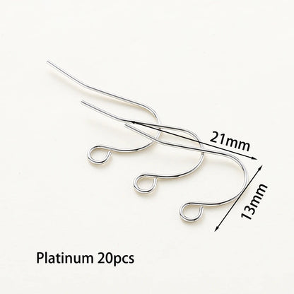 20pcs/lot 6 Styles 14K 18K Gold Plated Earring Wires With Ear Hook Earrings Clasp Findings Supplies For  DIY Jewelry Making