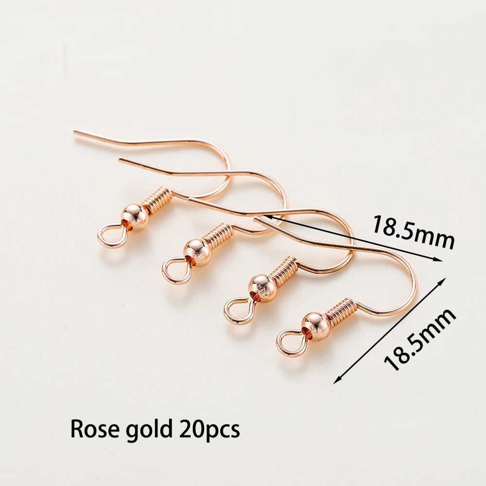 20pcs/lot 6 Styles 14K 18K Gold Plated Earring Wires With Ear Hook Earrings Clasp Findings Supplies For  DIY Jewelry Making
