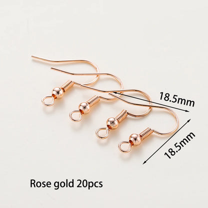 20pcs/lot 6 Styles 14K 18K Gold Plated Earring Wires With Ear Hook Earrings Clasp Findings Supplies For  DIY Jewelry Making