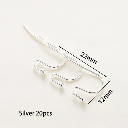 20pcs/lot 6 Styles 14K 18K Gold Plated Earring Wires With Ear Hook Earrings Clasp Findings Supplies For  DIY Jewelry Making