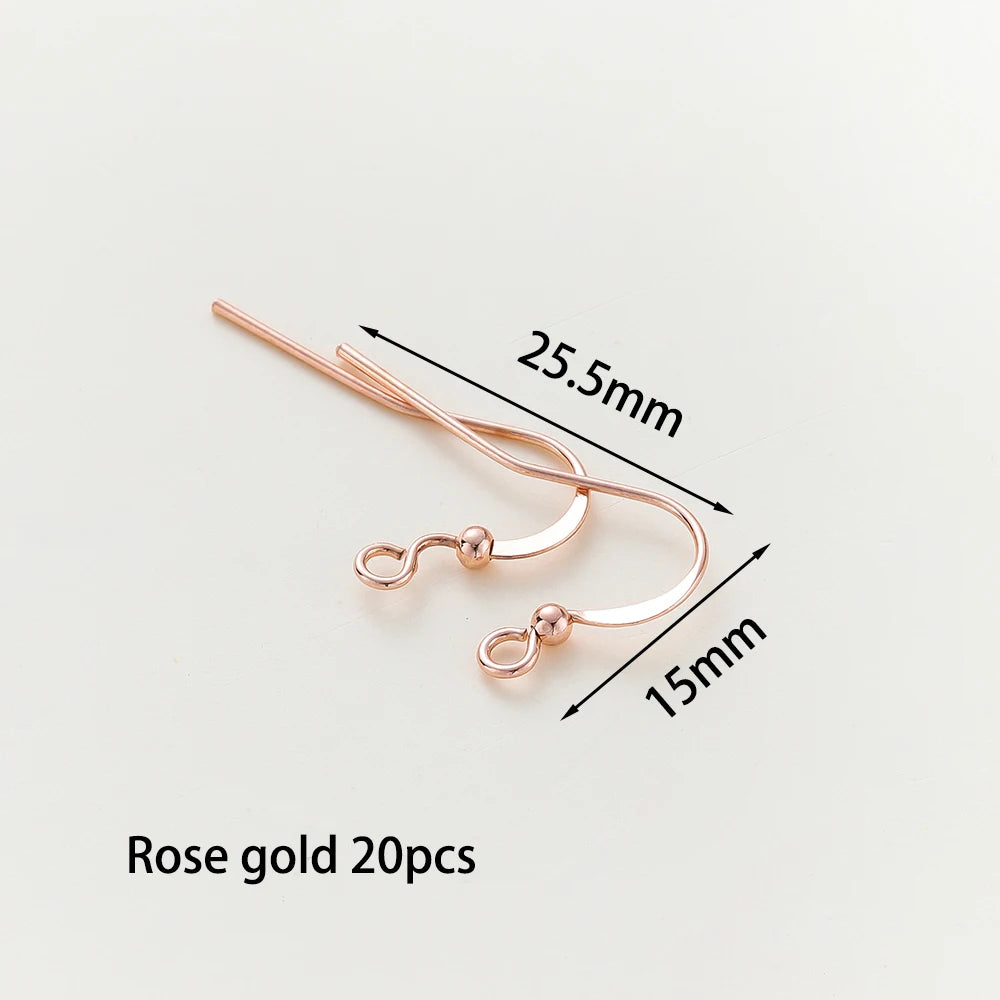 20pcs/lot 6 Styles 14K 18K Gold Plated Earring Wires With Ear Hook Earrings Clasp Findings Supplies For  DIY Jewelry Making