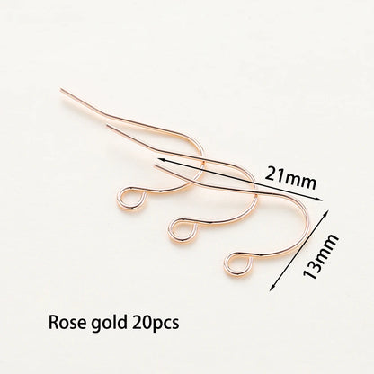 20pcs/lot 6 Styles 14K 18K Gold Plated Earring Wires With Ear Hook Earrings Clasp Findings Supplies For  DIY Jewelry Making
