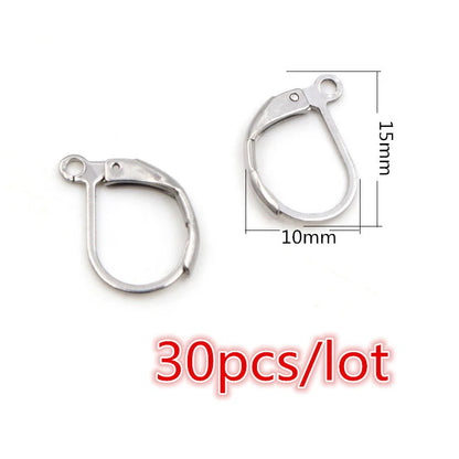 30-100pcs Stainless Steel DIY Earrings Hooks Clasp Findings Handmade Jewelry Making Accessories Earwire Accessories Steel Gold