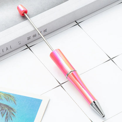 10Pcs UV Gradient Bead Pens Wholesale Students Diy Handmade Plastic Beadable Pen Plastic Ballpoint Pen