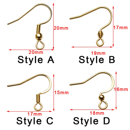 30pcs Hypoallergenic Stainless Steel Earrings Hooks Nickel Free Anti Allergy Earring Clasp Wire For Diy Jewelry Findings Making