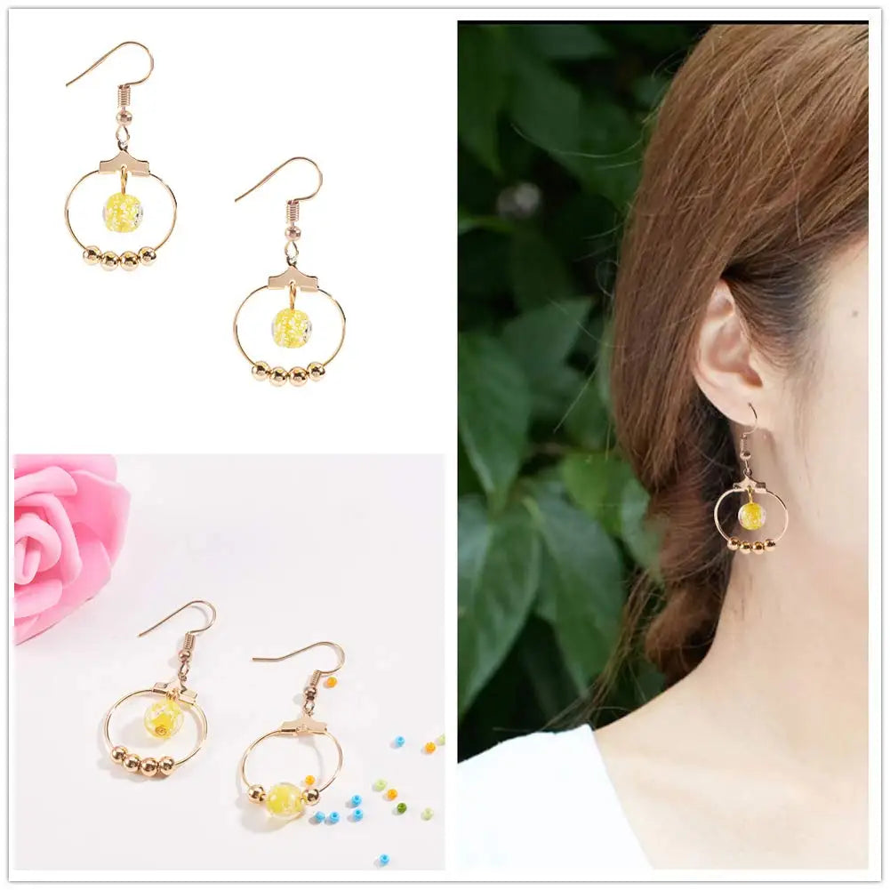 30pcs/Lot 30-40mm Big Round Hoops Earrings Dangle Clasp Ear Wires Hooks DIY Circle Earring Findings Jewelry Making Accessories