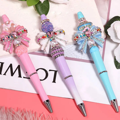 1pcs 32*37mm UV Coated Love Chain Bow Acrylic Beads DIY Pen Bead Phone Keychain Necklace Earring Bracelet Jewelry Making Accessories