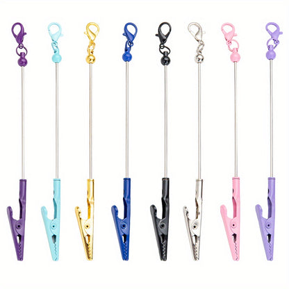 Set of 5/ 10pcs beadable blank bracelet helpers, beaded card clip, beadable blanks for handmade gifts, make your own card clips, beadable keychains