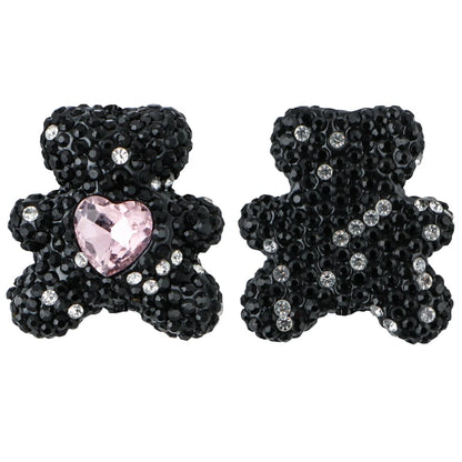 3pcs Love Crystal Rhinestones Colorful Bow Classic Straight Hole Beads DIY Phone Keychain Necklace Accessories