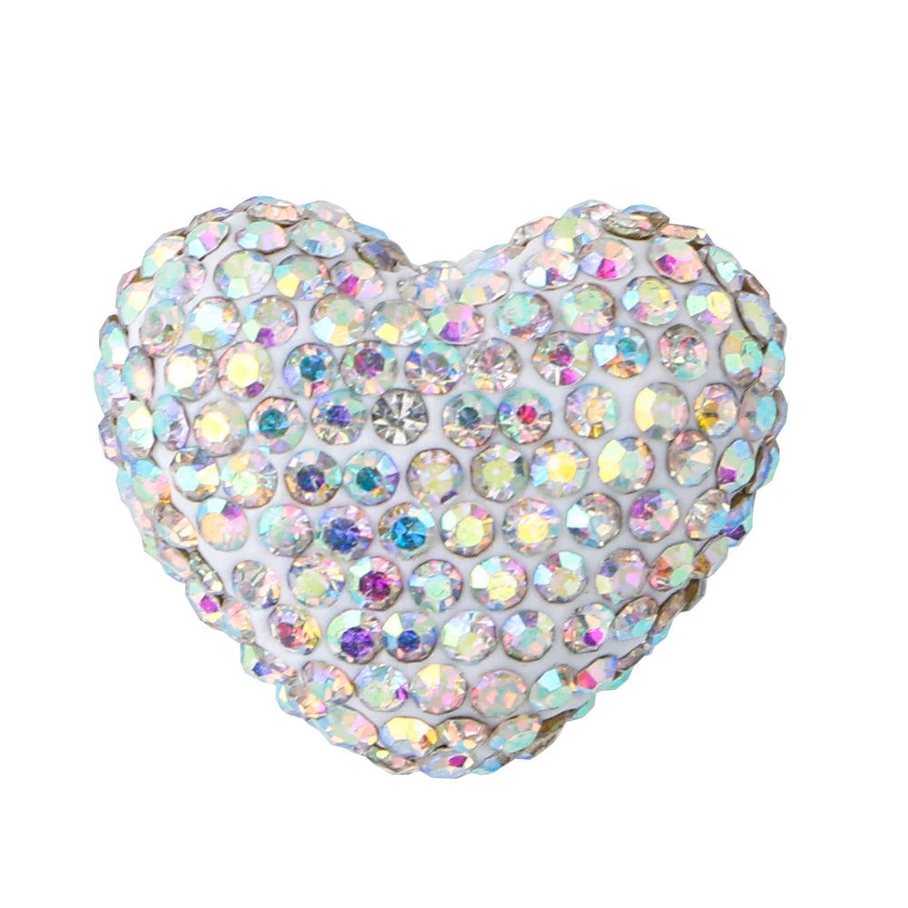 3pcs Love Crystal Rhinestones Colorful Bow Classic Straight Hole Beads DIY Phone Keychain Necklace Accessories