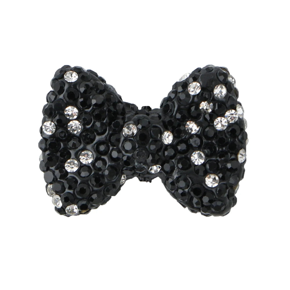 3pcs Love Crystal Rhinestones Colorful Bow Classic Straight Hole Beads DIY Phone Keychain Necklace Accessories