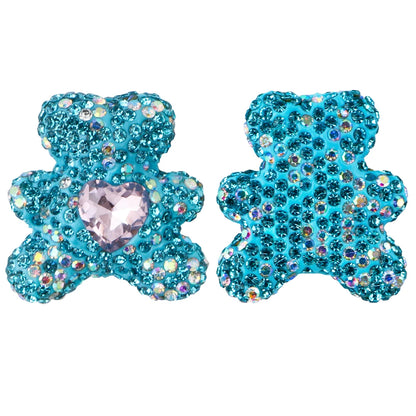 3pcs Love Crystal Rhinestones Colorful Bow Classic Straight Hole Beads DIY Phone Keychain Necklace Accessories