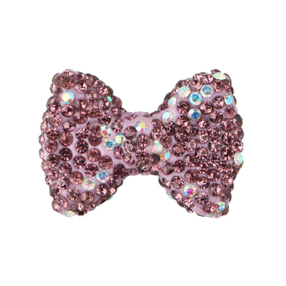 3pcs Love Crystal Rhinestones Colorful Bow Classic Straight Hole Beads DIY Phone Keychain Necklace Accessories