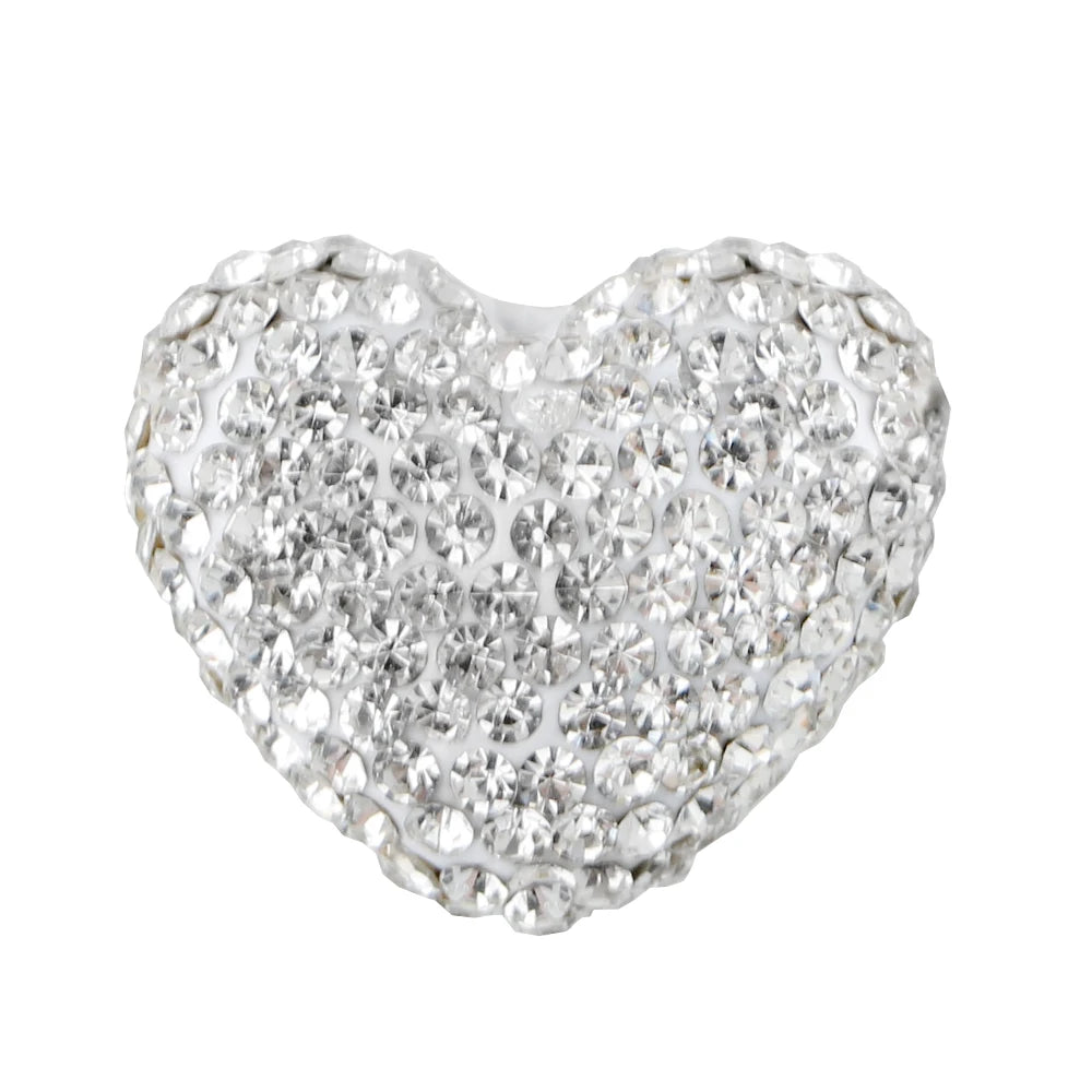 3pcs Love Crystal Rhinestones Colorful Bow Classic Straight Hole Beads DIY Phone Keychain Necklace Accessories