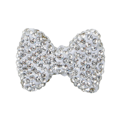 3pcs Love Crystal Rhinestones Colorful Bow Classic Straight Hole Beads DIY Phone Keychain Necklace Accessories