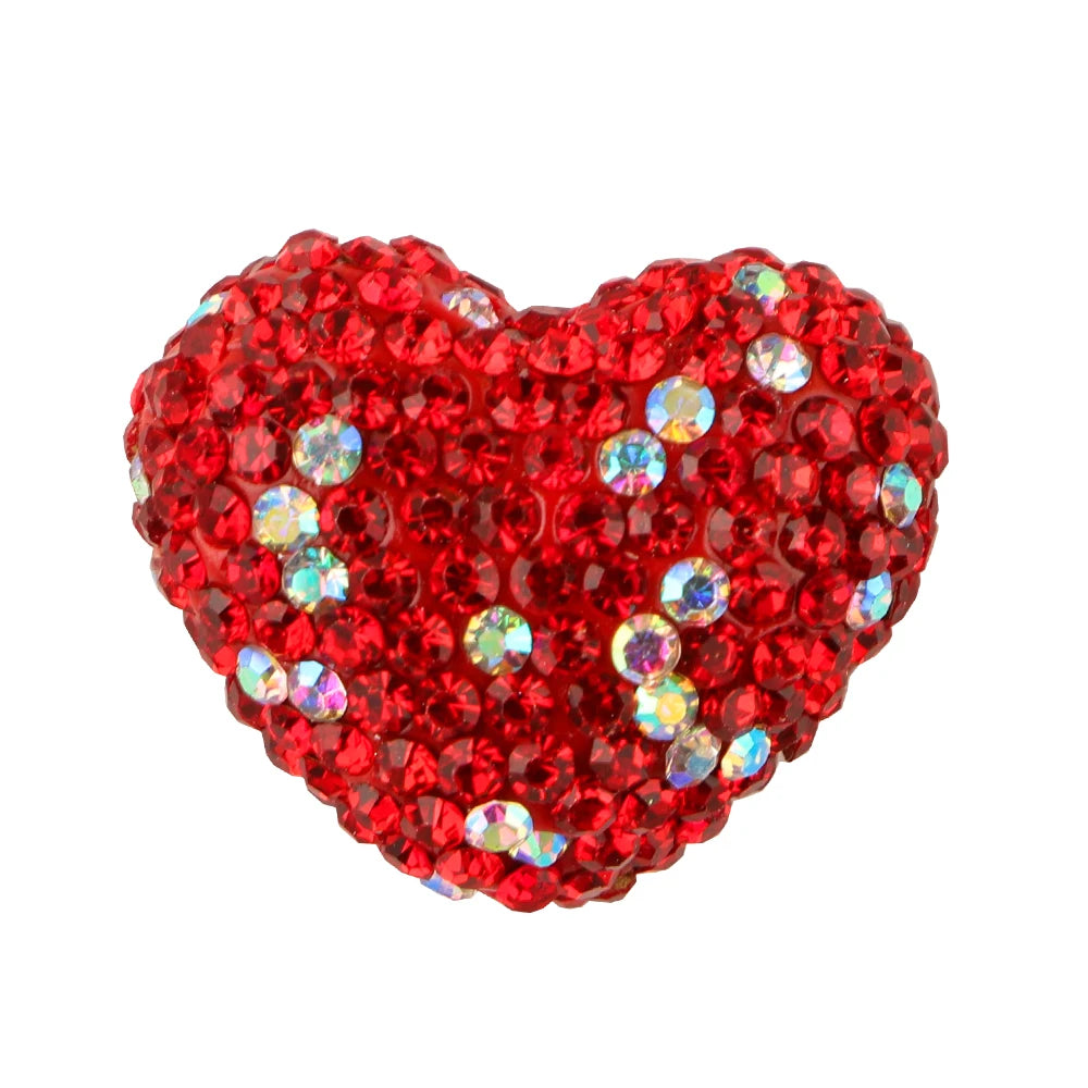 3pcs Love Crystal Rhinestones Colorful Bow Classic Straight Hole Beads DIY Phone Keychain Necklace Accessories